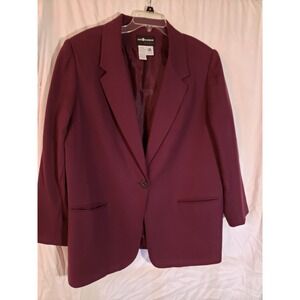 Women's Sag Harbor Purple Wool Blazer Size 18W